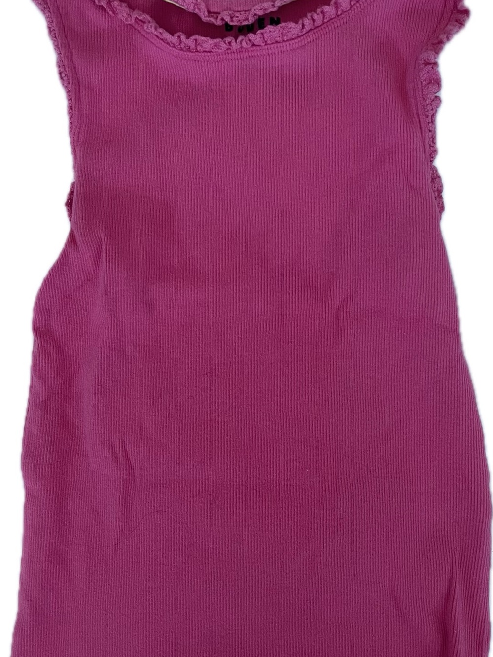 Boden Magenta Ribbed Lace-Trim Tank